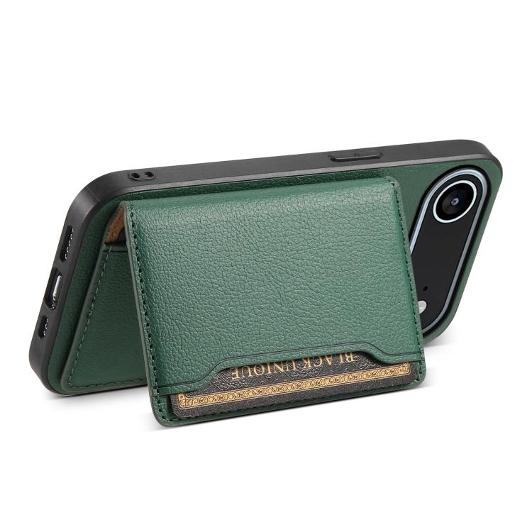 For iPhone Air Calf Texture Card Bag Design Full Coverage Phone Case(Green) - iPhone Air Cases by buy2fix | Online Shopping UK | buy2fix