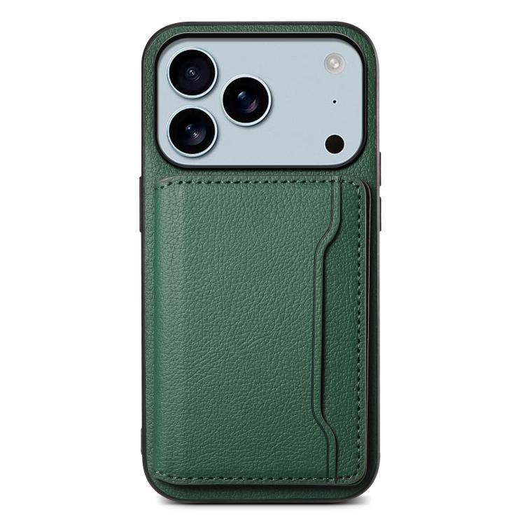 For iPhone 17 Pro Max Calf Texture Card Bag Design Full Coverage Phone Case(Green) - iPhone Air Cases by buy2fix | Online Shopping UK | buy2fix