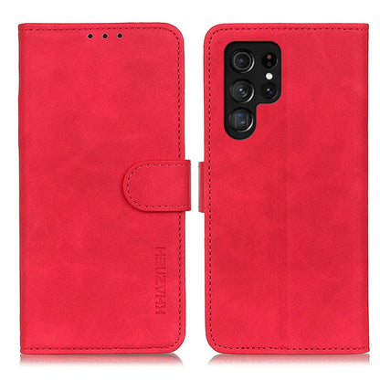 For Samsung Galaxy S25 Ultra 5G KHAZNEH Retro Texture Horizontal Flip Leather Phone Case(Red) - Galaxy S25 Ultra 5G Cases by buy2fix | Online Shopping UK | buy2fix