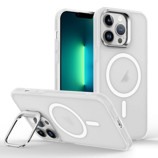 For iPhone 13 Pro Max Skin Feel Lens Holder Magsafe Phone Case(Transparent) - iPhone 13 Pro Max Cases by buy2fix | Online Shopping UK | buy2fix