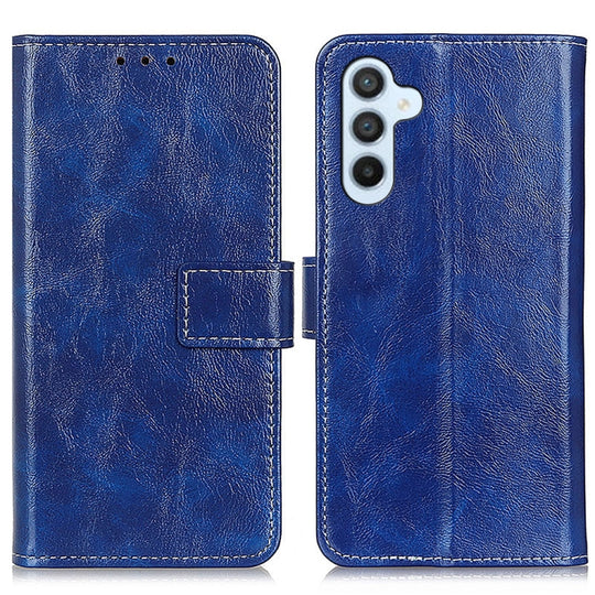 For Samsung Galaxy S24 FE 5G Retro Crazy Horse Texture Leather Phone Case(Blue)