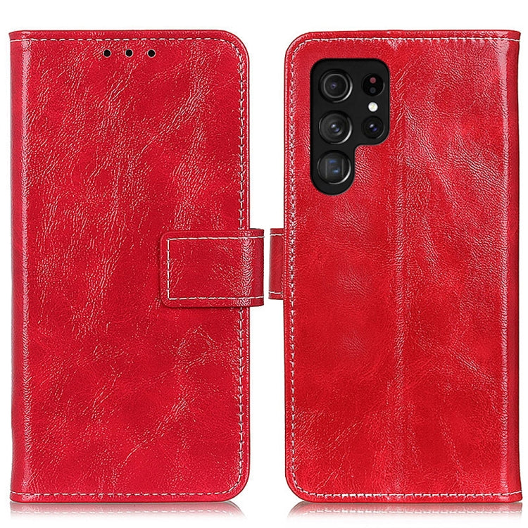 For Samsung Galaxy S25 Ultra 5G Retro Crazy Horse Texture Leather Phone Case(Red) - Galaxy S25 Ultra 5G Cases by buy2fix | Online Shopping UK | buy2fix