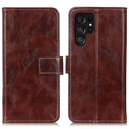 For Samsung Galaxy S25 Ultra 5G Retro Crazy Horse Texture Leather Phone Case(Brown) - Galaxy S25 Ultra 5G Cases by buy2fix | Online Shopping UK | buy2fix