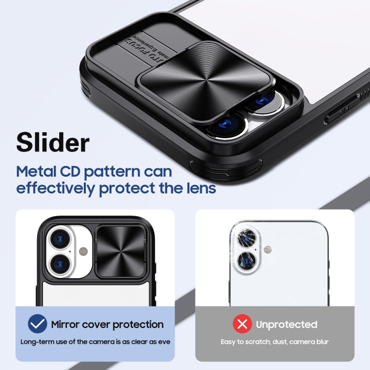 For iPhone 16 Pro Sliding Camshield Acrylic Hybrid TPU Phone Case(Black) - iPhone 16 Pro Cases by buy2fix | Online Shopping UK | buy2fix