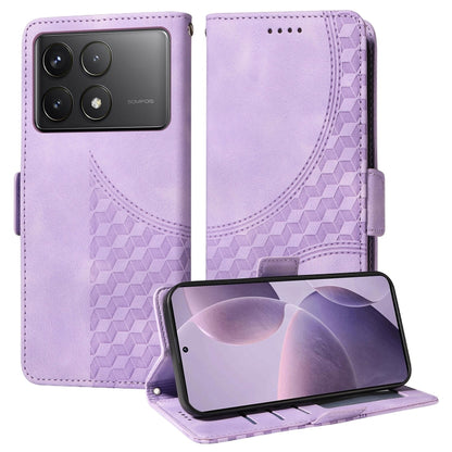 For Redmi K70 / K70 Pro Embossed Rhombus Starry Leather Phone Case(Purple) - K70 Pro Cases by buy2fix | Online Shopping UK | buy2fix