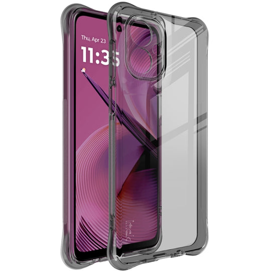 For Motorola Moto G55 imak Shockproof Airbag TPU Phone Case(Transparent Black)