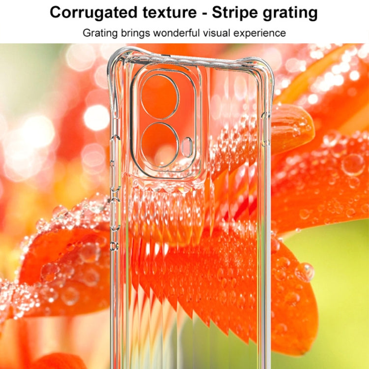 For Motorola Edge 2024 5G IMAK Corrugated Texture Airbag TPU Phone Case(Transparent) - Motorola Cases by imak | Online Shopping UK | buy2fix