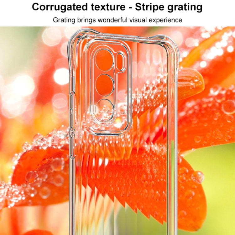 For OPPO Reno12 Global IMAK Corrugated Texture Airbag TPU Phone Case(Transparent) - Reno12 Cases by imak | Online Shopping UK | buy2fix