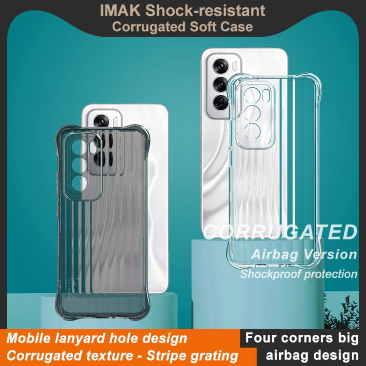 For OPPO Reno12 Global IMAK Corrugated Texture Airbag TPU Phone Case(Transparent Black) - Reno12 Cases by imak | Online Shopping UK | buy2fix