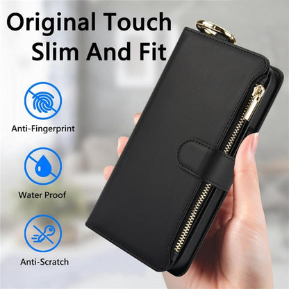 For iPhone 11 Pro Crossbody Ring Multifunctional Wallet Leather Phone Case(Black) - iPhone 11 Pro Cases by buy2fix | Online Shopping UK | buy2fix