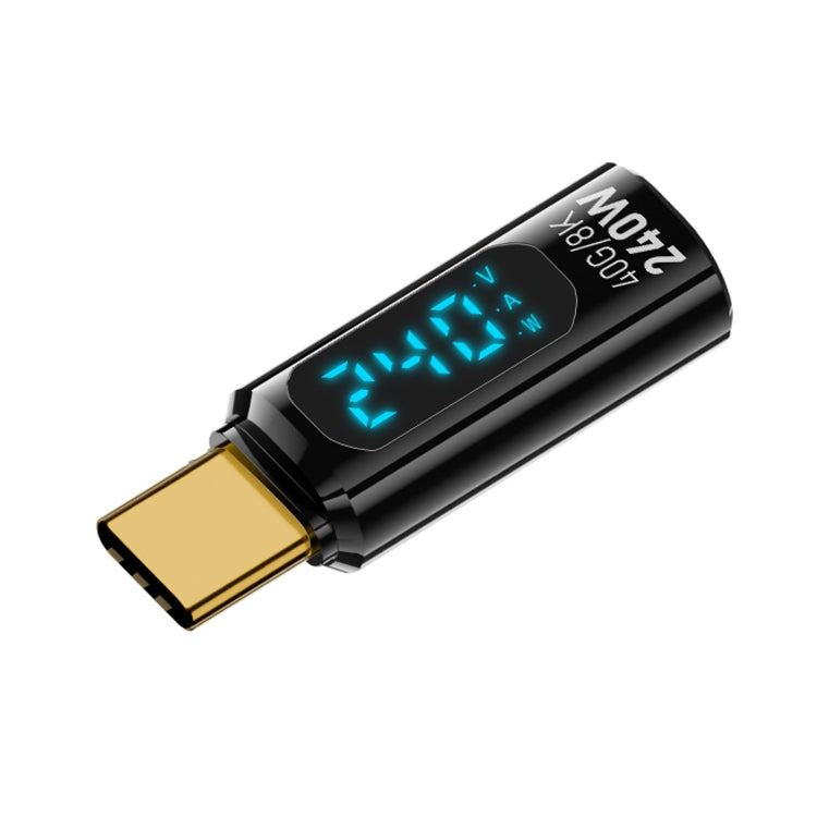 Type-C Male to Type-C Female 240W Full-featured Adapter with Digital Display(Black) - OTG Adapter by buy2fix | Online Shopping UK | buy2fix