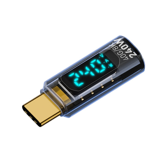 Type-C Male to Type-C Female 240W Full-featured Adapter with Digital Display(Transparent Blue) - OTG Adapter by buy2fix | Online Shopping UK | buy2fix