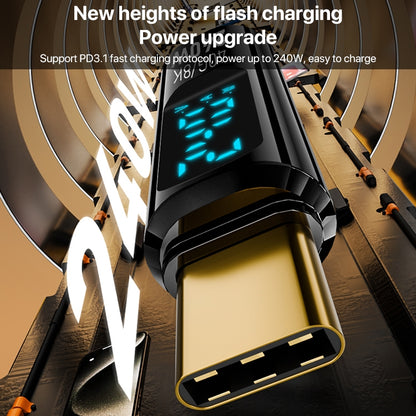 Type-C Male to Type-C Female 240W Full-featured Adapter with Digital Display(Transparent Black) - OTG Adapter by buy2fix | Online Shopping UK | buy2fix