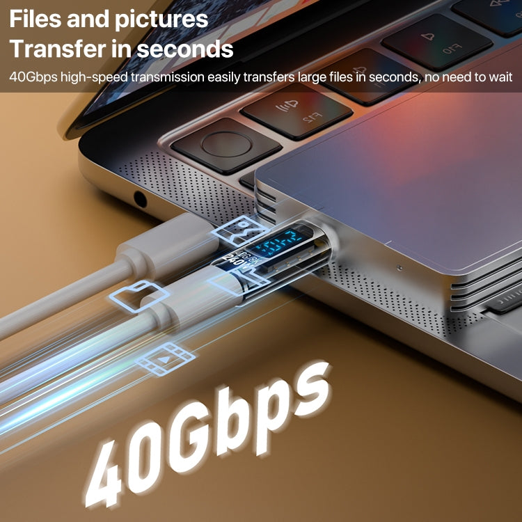 Type-C Male to Type-C Female 240W Full-featured Adapter with Digital Display(Black) - OTG Adapter by buy2fix | Online Shopping UK | buy2fix