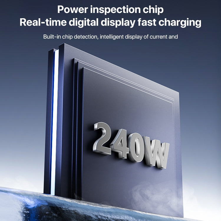 Type-C Male to Type-C Female 240W Full-featured Adapter with Digital Display(Black) - OTG Adapter by buy2fix | Online Shopping UK | buy2fix