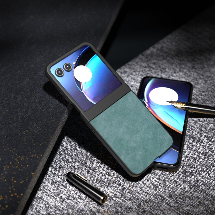 For Motorola Razr 50 PU Leather Frosted Phone Case(Light Blue) by buy2fix