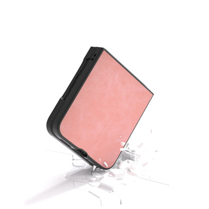 For Motorola Razr 50 Ultra PU Leather Frosted Phone Case(Pink) by buy2fix