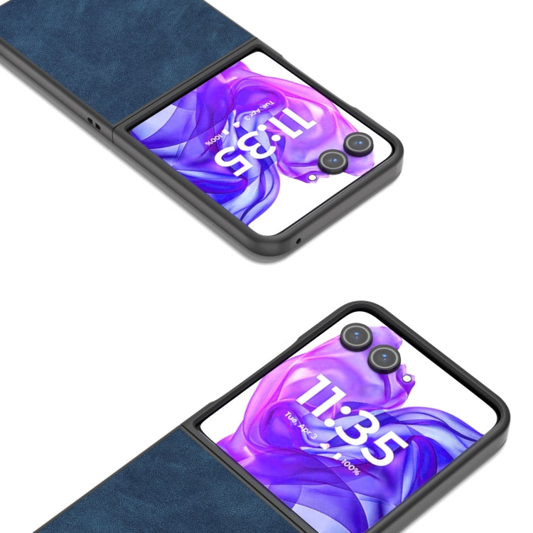 For Motorola Razr 50 Ultra PU Leather Frosted Phone Case(Blue) by buy2fix