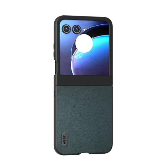 For Motorola Razr 50 ABEEL Genuine Leather Elegant Phone Case(Green)