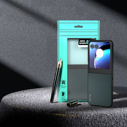 For Motorola Razr 50 ABEEL Genuine Leather Elegant Phone Case(Green) by buy2fix