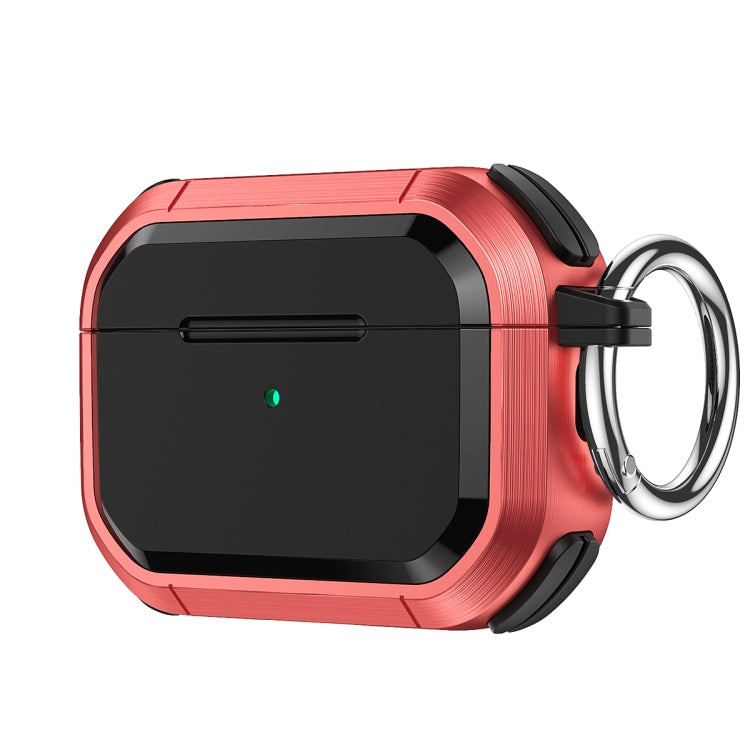 For AirPods Pro / Pro 2 Armor TPU + PC Earbuds Box Protective Case with Metal Buckle(Red) - For AirPods Pro 2 by buy2fix | Online Shopping UK | buy2fix