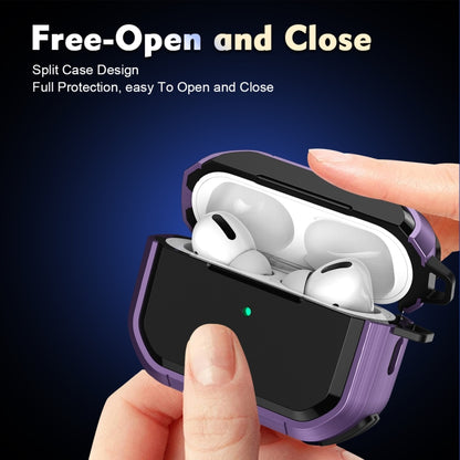 For AirPods Pro / Pro 2 Armor TPU + PC Earbuds Box Protective Case with Metal Buckle(Black) - For AirPods Pro 2 by buy2fix | Online Shopping UK | buy2fix