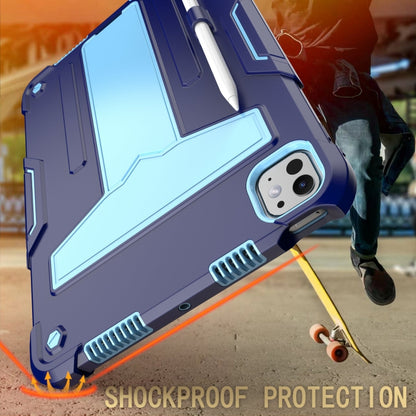 For iPad Pro 11 2025 / 2024 T Holder Robot Silicone Hybrid PC Tablet Case(Navy Blue Blue) by buy2fix