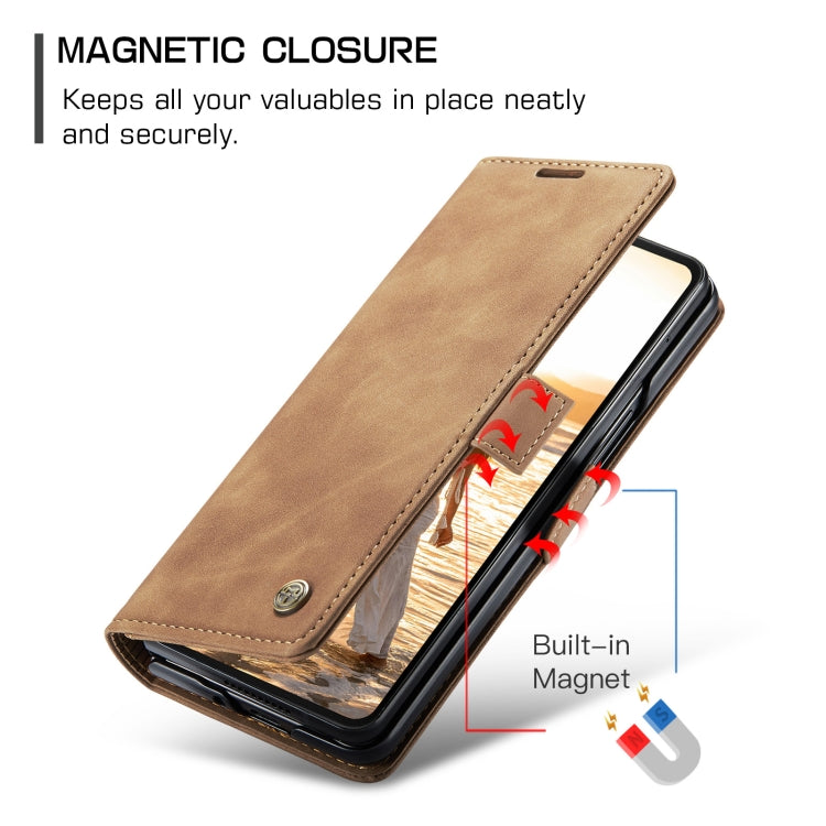 For Samsung Galaxy Z Fold6 5G CaseMe 013 Multifunctional Horizontal Flip Leather Phone Case(Brown) - Galaxy Z Fold6 5G Cases by CaseMe | Online Shopping UK | buy2fix