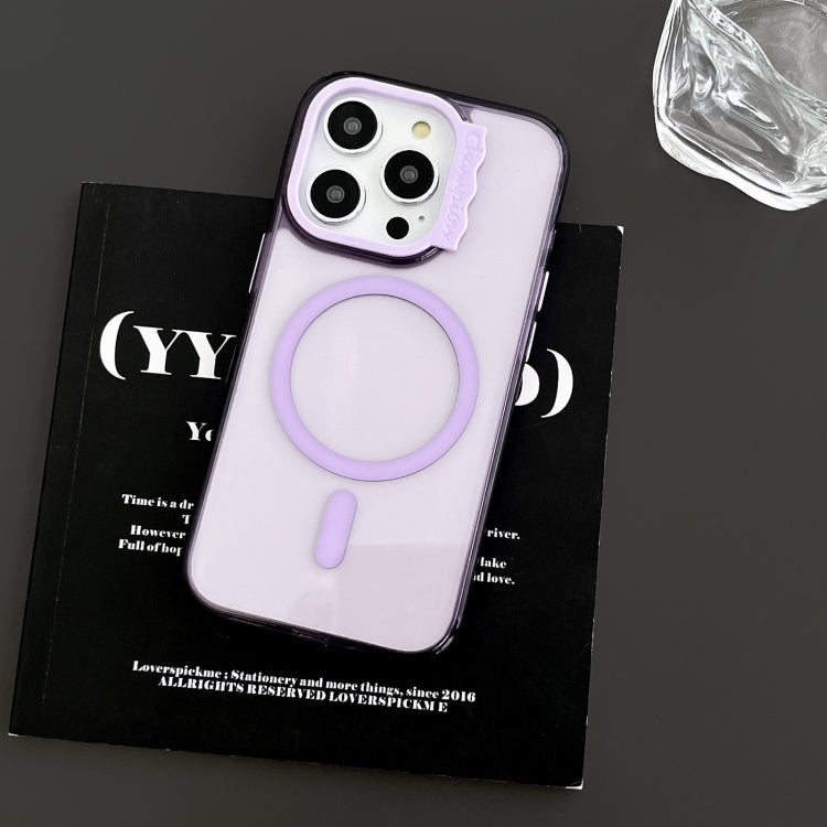 For iPhone 13 MagSafe Colorful Wavy Circle PC Hybrid TPU Phone Case(Purple) - iPhone 13 Cases by buy2fix | Online Shopping UK | buy2fix