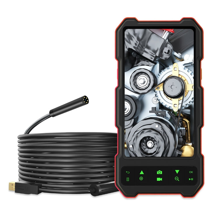 T21 4.5 inch IPS Color Screen 8mm Single Camera Split Hard Cable Industrial Endoscope, Length:2m(Black Red) by buy2fix