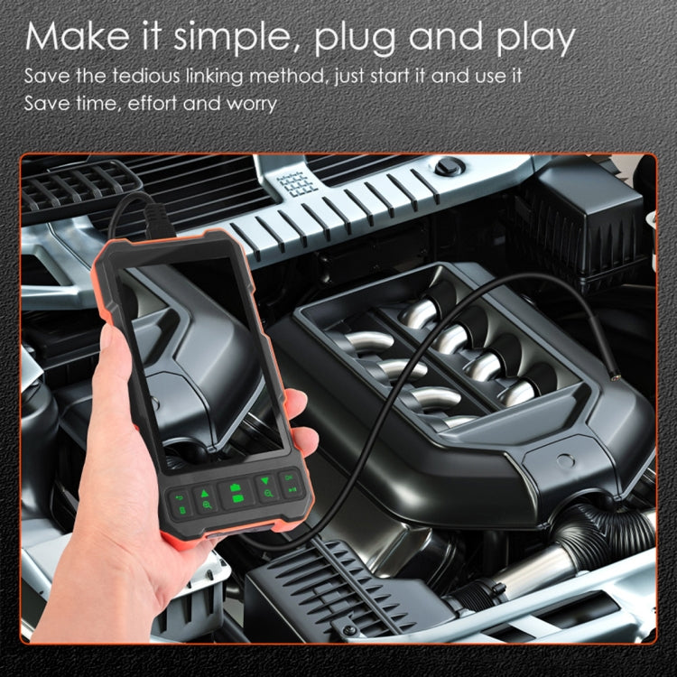 T21 4.5 inch IPS Color Screen 8mm Single Camera Split Hard Cable Industrial Endoscope, Length:2m(Black Red) by buy2fix