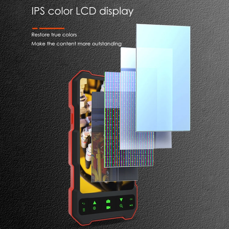 T21 4.5 inch IPS Color Screen 8mm Single Camera Split Hard Cable Industrial Endoscope, Length:2m(Black Red) by buy2fix