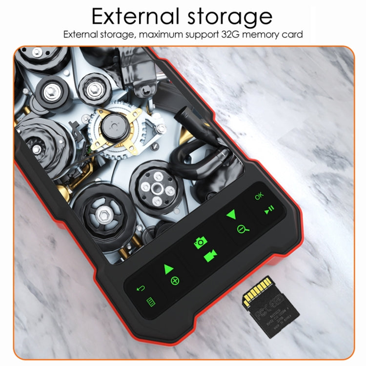 T21 4.5 inch IPS Color Screen 8mm Single Camera Split Hard Cable Industrial Endoscope, Length:2m(Black Red) by buy2fix