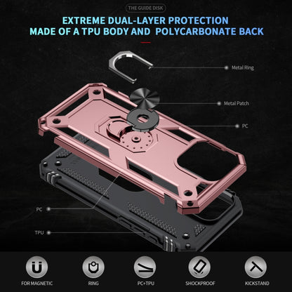 For iPhone 16 Pro Max Shockproof TPU Hybrid PC Phone Case with Holder(Rose Gold) - iPhone 16 Pro Max Cases by buy2fix | Online Shopping UK | buy2fix