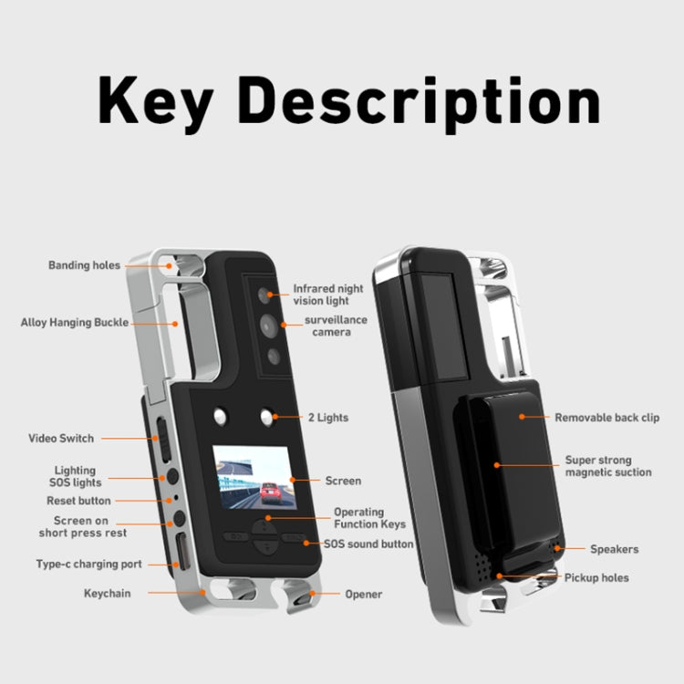 D6 2K Acoustic and Visual Distress Signal Cycling SOS Recorder with Light(Black) by buy2fix