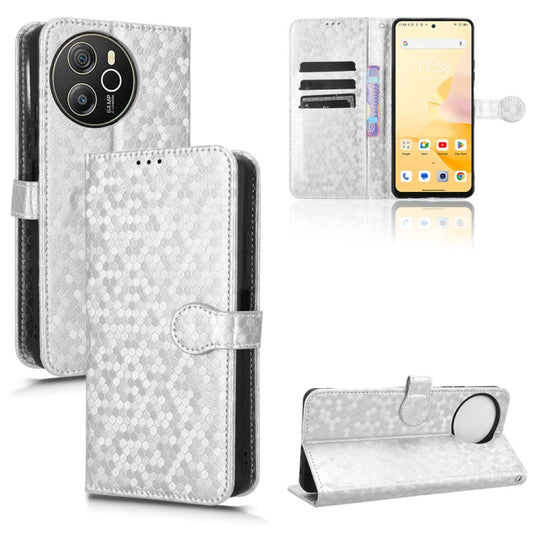 For Blackview Shark 8 Honeycomb Dot Texture Leather Phone Case(Silver) - More Brand by buy2fix | Online Shopping UK | buy2fix