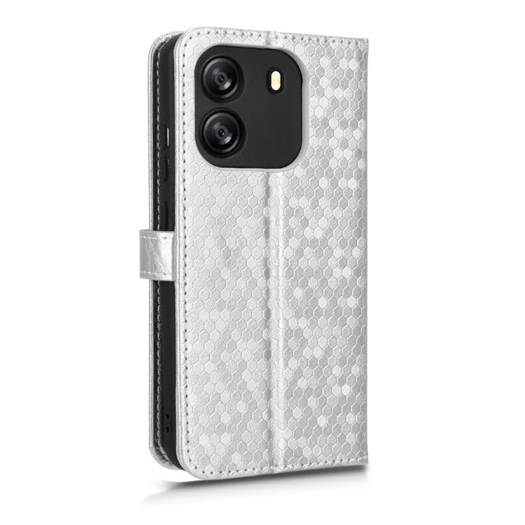 For Blackview Wave 6C Honeycomb Dot Texture Leather Phone Case(Silver) - More Brand by buy2fix | Online Shopping UK | buy2fix