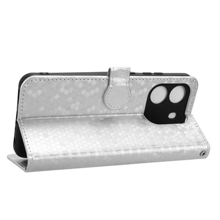 For Blackview Wave 6C Honeycomb Dot Texture Leather Phone Case(Silver) - More Brand by buy2fix | Online Shopping UK | buy2fix