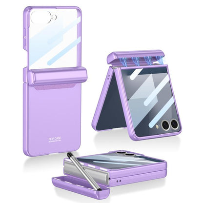 For Samsung Galaxy Z Flip7 5G GKK Integrated Magnetic Full Coverage Flip Phone Case with Pen Box+Pen(Purple) - Galaxy Z Flip7 5G Cases by GKK | Online Shopping UK | buy2fix