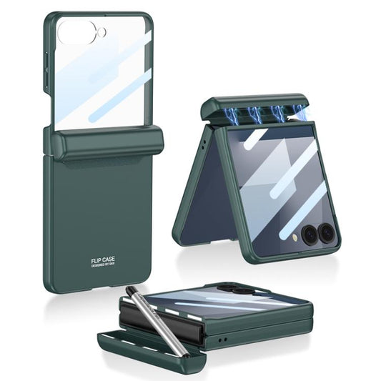 For Samsung Galaxy Z Flip7 5G GKK Integrated Magnetic Full Coverage Flip Phone Case with Pen Box+Pen(Night Green) - Galaxy Z Flip7 5G Cases by GKK | Online Shopping UK | buy2fix