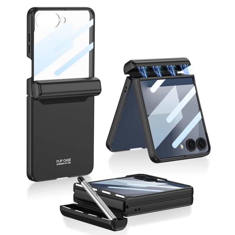 For Samsung Galaxy Z Flip7 5G GKK Integrated Magnetic Full Coverage Flip Phone Case with Pen Box+Pen(Black) - Galaxy Z Flip7 5G Cases by GKK | Online Shopping UK | buy2fix