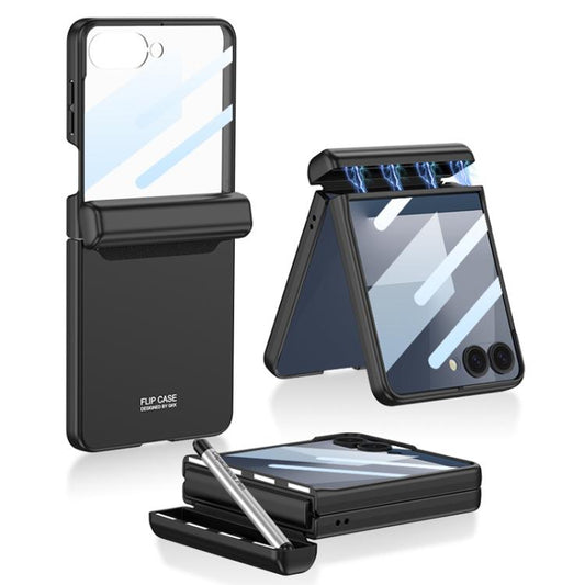 For Samsung Galaxy Z Flip7 5G GKK Integrated Magnetic Full Coverage Flip Phone Case with Pen Box+Pen(Black) - Galaxy Z Flip7 5G Cases by GKK | Online Shopping UK | buy2fix