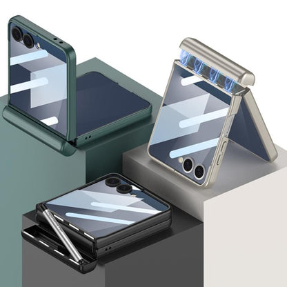 For Samsung Galaxy Z Flip7 5G GKK Integrated Magnetic Full Coverage Flip Phone Case with Pen Box+Pen(Green) - Galaxy Z Flip7 5G Cases by GKK | Online Shopping UK | buy2fix