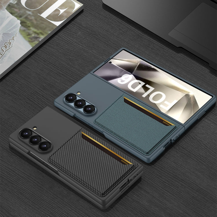 For Samsung Galaxy Z Fold6 GKK Integrated Ultra-thin Card Slots Phone Case(Carbon Fiber Texture) by GKK