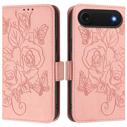 For iPhone Air Embossed Rose RFID Anti-theft Leather Phone Case(Pink) - iPhone Air Cases by buy2fix | Online Shopping UK | buy2fix