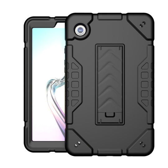 For Samsung Galaxy Tab A11+ / A9+ Armor Holder Silicone Hybrid PC Tablet Case(Black)