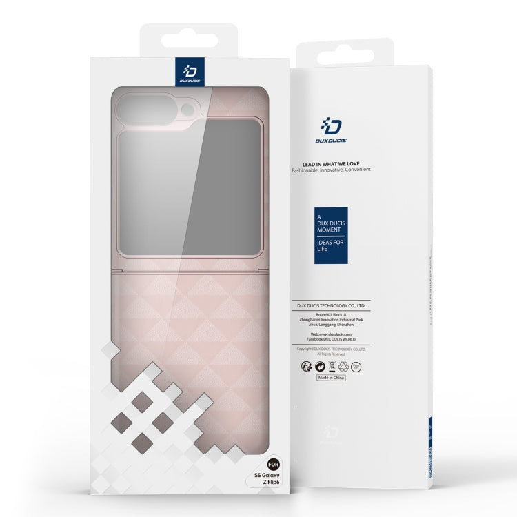 For Samsung Galaxy Z Flip6 5G DUX DUCIS Fitt Series TPU + PU Texture Full Cover Phone Case(Pink) - Galaxy Z Flip6 5G Cases by DUX DUCIS | Online Shopping UK | buy2fix