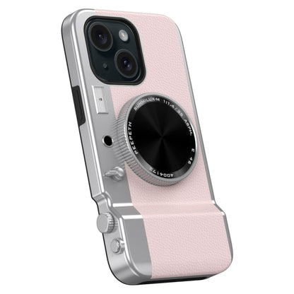 For iPhone 15 3D Retro Bluetooth Camera Magsafe Mirror Phone Case(Pink) - iPhone 15 Cases by buy2fix | Online Shopping UK | buy2fix