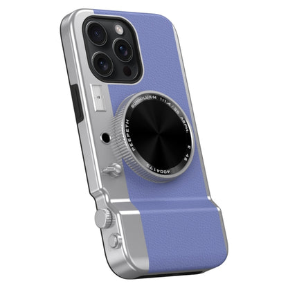 For iPhone 14 Pro 3D Retro Bluetooth Camera Magsafe Mirror Phone Case(Purple Blue) - iPhone 14 Pro Cases by buy2fix | Online Shopping UK | buy2fix