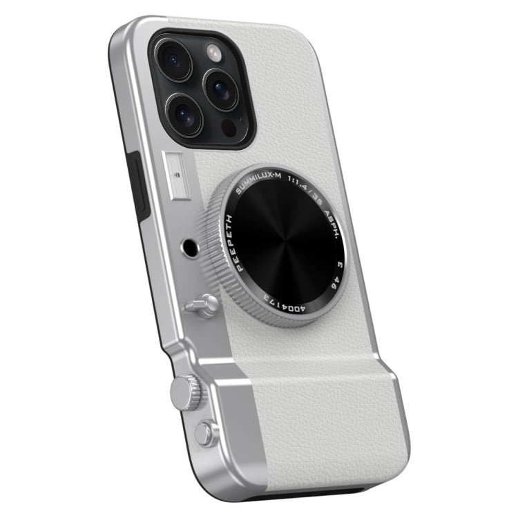 For iPhone 14 Pro Max 3D Retro Bluetooth Camera Magsafe Mirror Phone Case(White) - iPhone 14 Pro Max Cases by buy2fix | Online Shopping UK | buy2fix